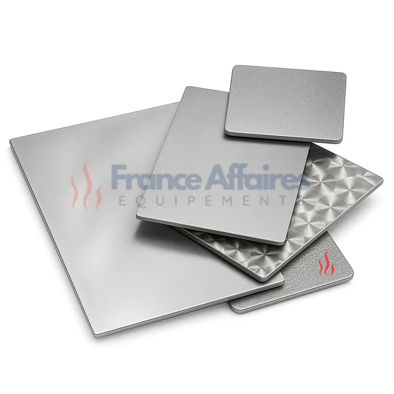 Echantillon de Plaque Inox Alimentaire 304L - 10x10 cm et 15x15cm